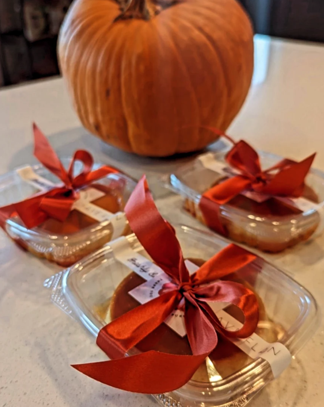 Pumpkin spice seasonal flan